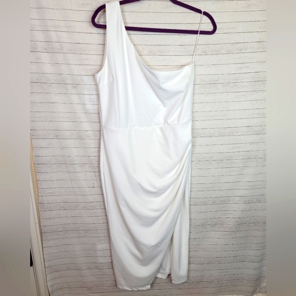 KITTENISH WHITE ONE SHOULDER DRESS, SZ XXL